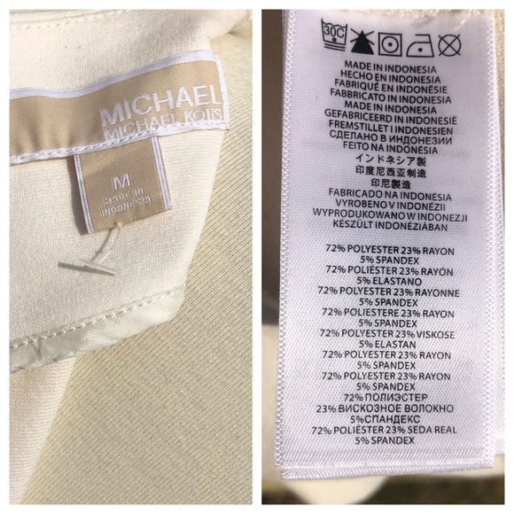 Michael Kors Cream Knit Gold Embellished Top Size Medium - Picture 8 of 9